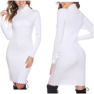 iClosam - Long Sleeve Cable Knit Bodycon Dress S NWOT